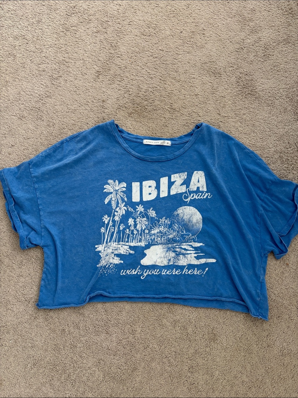 Altar'd State Blue Ibiza Graphic Crop Tee - Kids